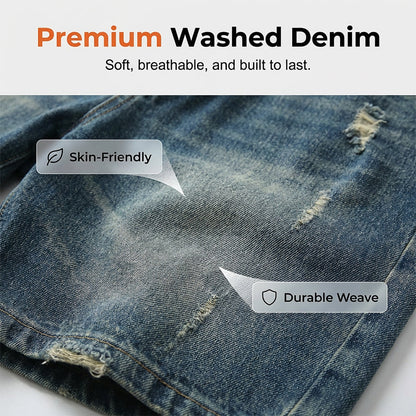 Men's Vintage Relaxed Fit Denim Shorts