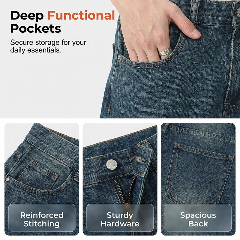 Men's Vintage Relaxed Fit Denim Shorts
