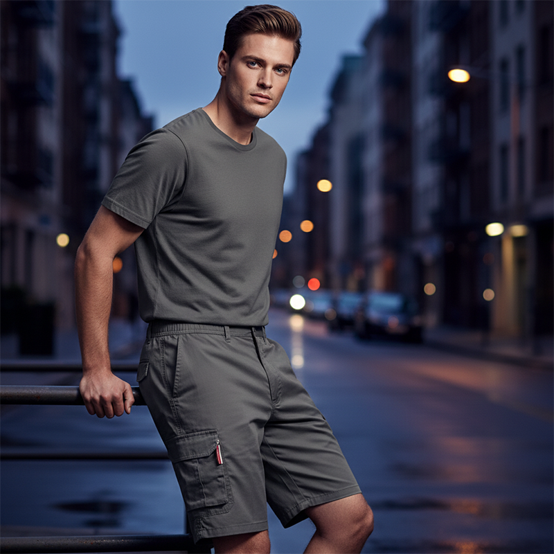 Men's Casual Cargo Shorts With Elastic Waist