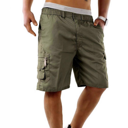 Men's Casual Cargo Shorts With Elastic Waist