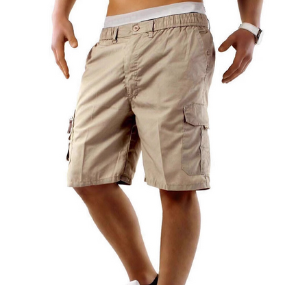 Men's Casual Cargo Shorts With Elastic Waist
