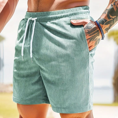 Men's Casual Breathable Ribbed Velvet Shorts