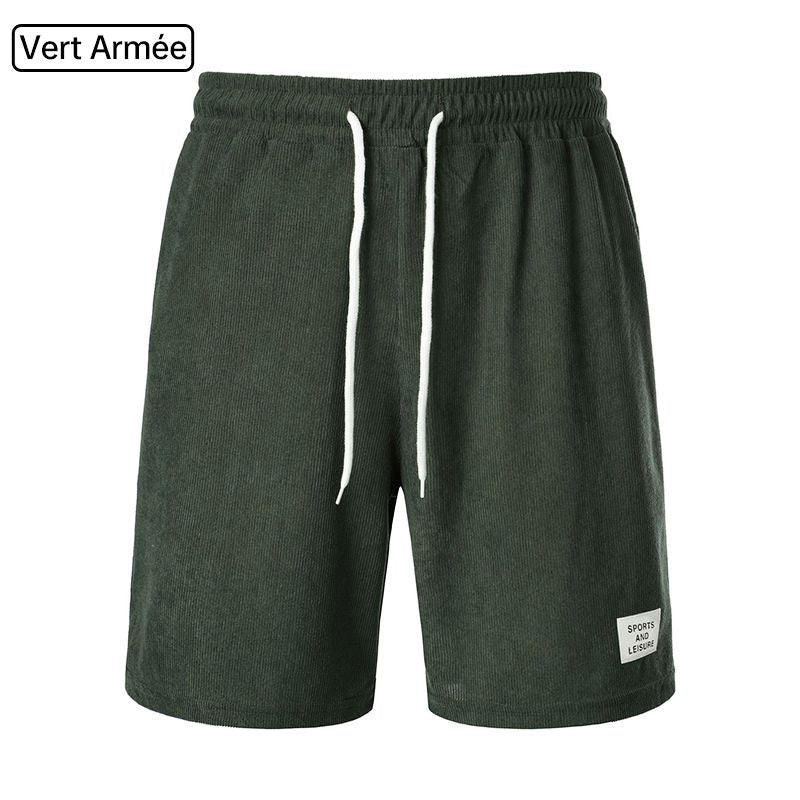 Men's Casual Breathable Ribbed Velvet Shorts
