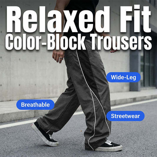 Men's Retro Side Stripe Wide-Leg Pants
