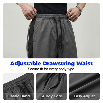 Men's Retro Side Stripe Wide-Leg Pants