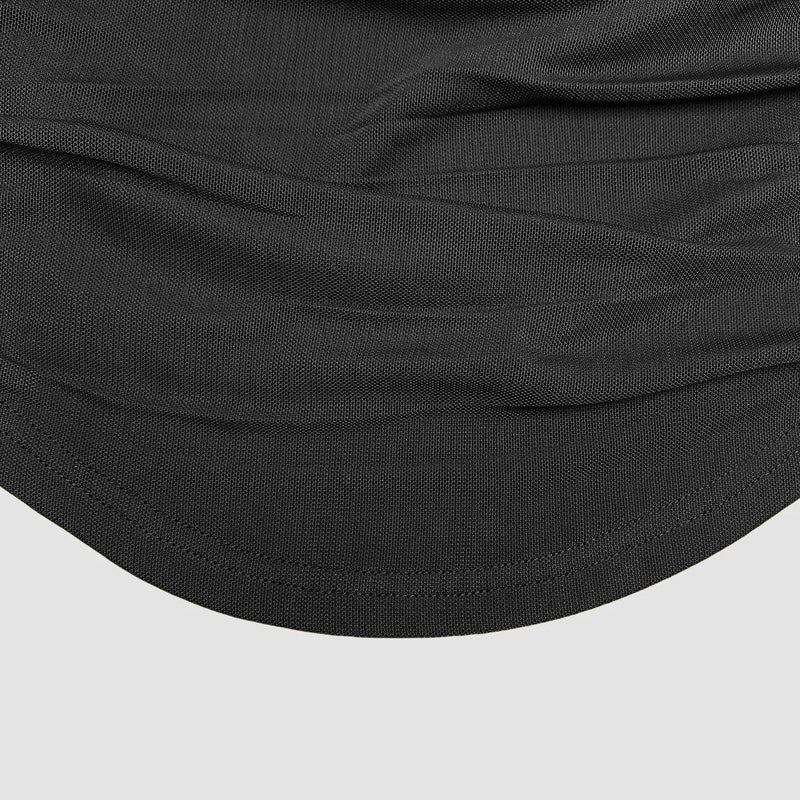 Women's Asymmetrical Ruched Mesh Top