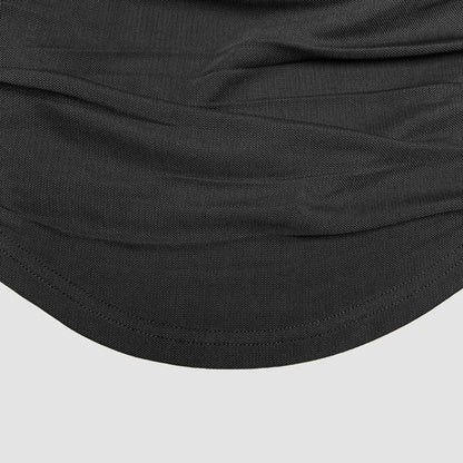 Women's Asymmetrical Ruched Mesh Top