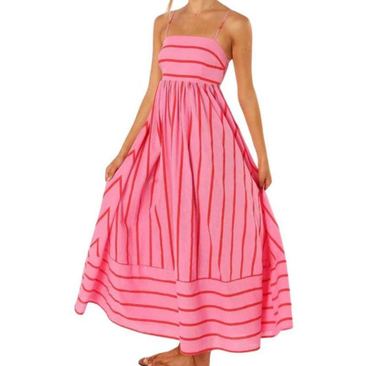 🌞Summer Sale 49% OFF🔥Spaghetti Strap Cut Out Flowy Swing Long Dress