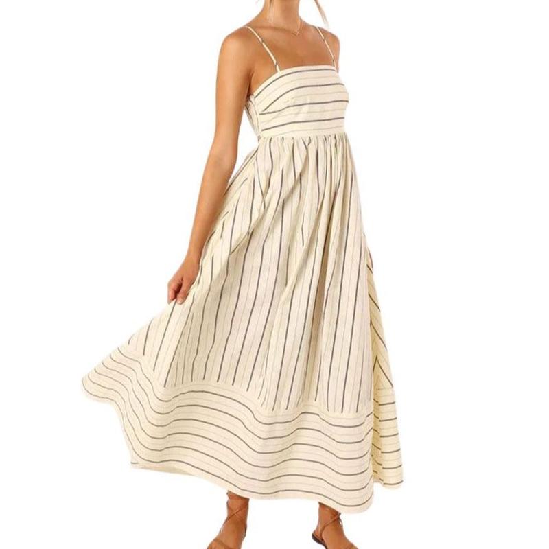🌞Summer Sale 49% OFF🔥Spaghetti Strap Cut Out Flowy Swing Long Dress