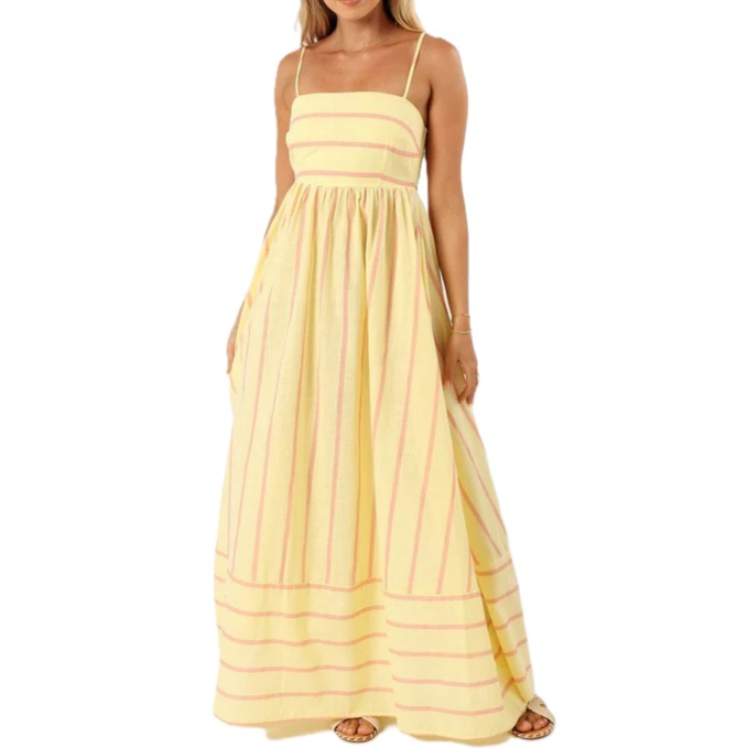 🌞Summer Sale 49% OFF🔥Spaghetti Strap Cut Out Flowy Swing Long Dress