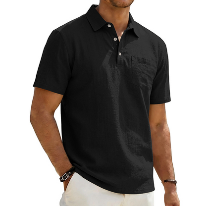🥳2026 HOT SALE🥳Men's Cotton Linen Short Sleeve Collared Shirt