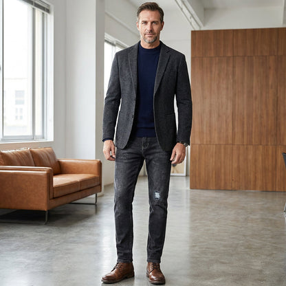 Men's Stretch Tapered Denim Jeans