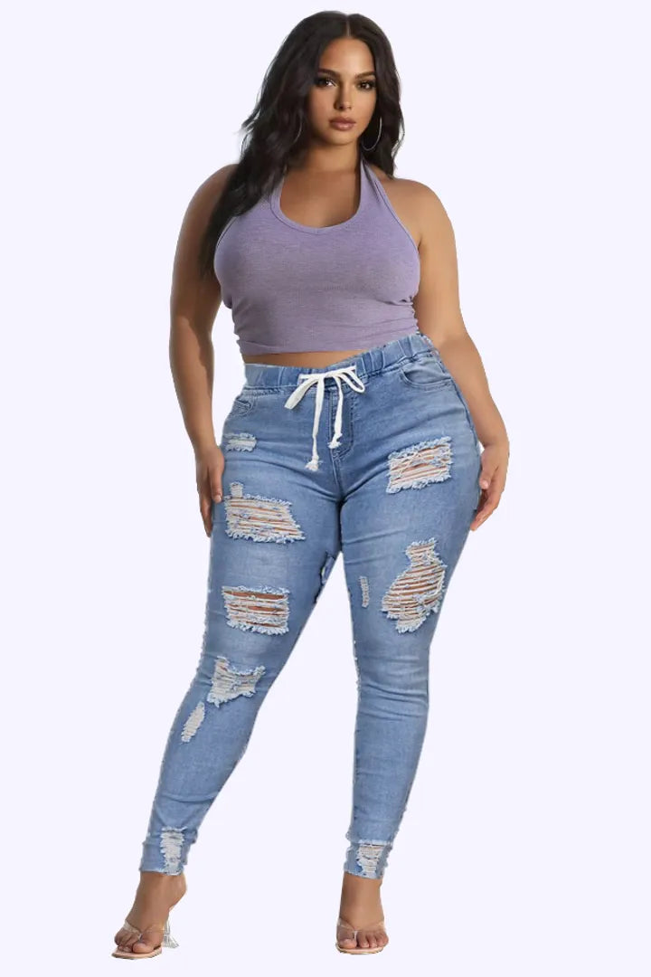 🔥Women's Skinny Stretch Ripped Jeans