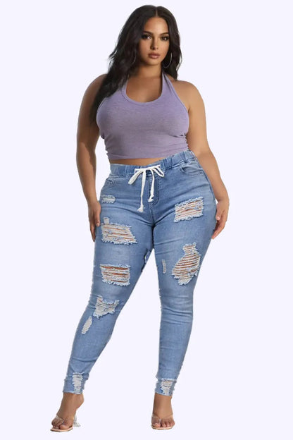 🔥Women's Skinny Stretch Ripped Jeans