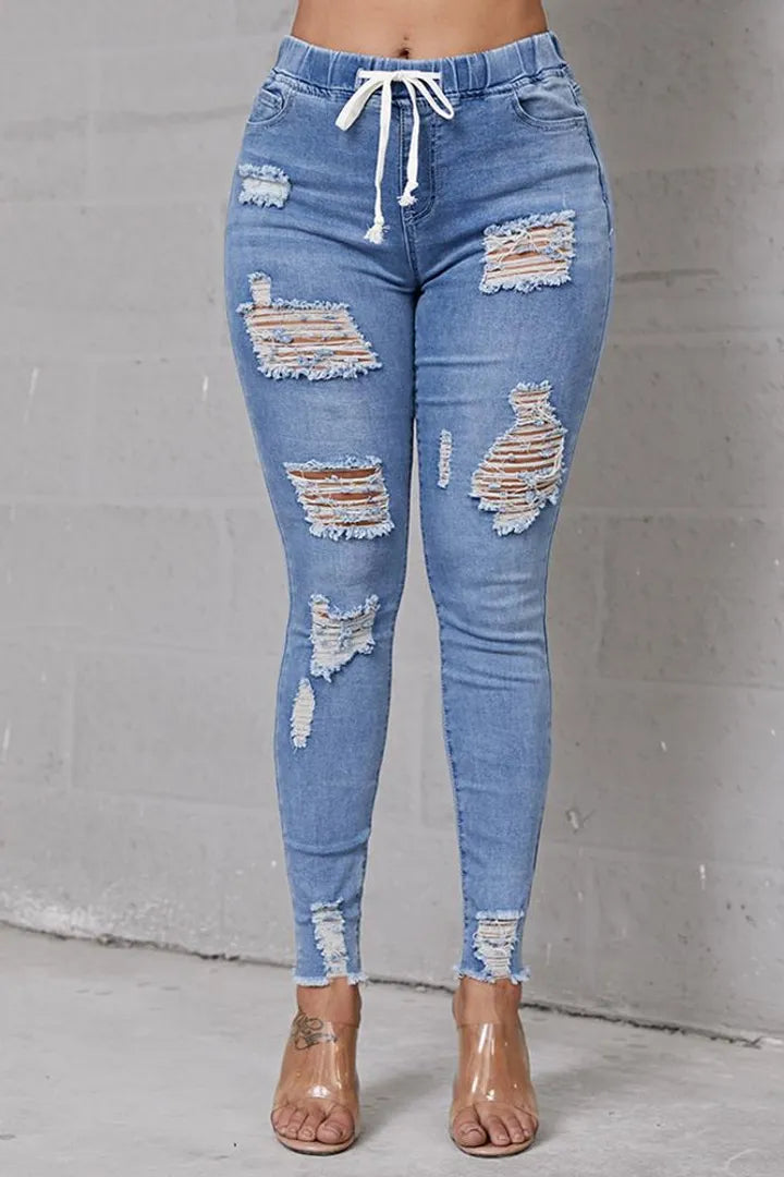 🔥Women's Skinny Stretch Ripped Jeans