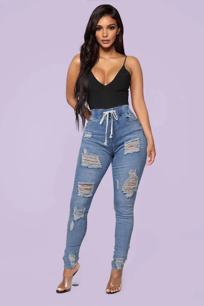 🔥Women's Skinny Stretch Ripped Jeans