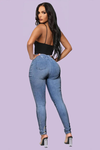 🔥Women's Skinny Stretch Ripped Jeans