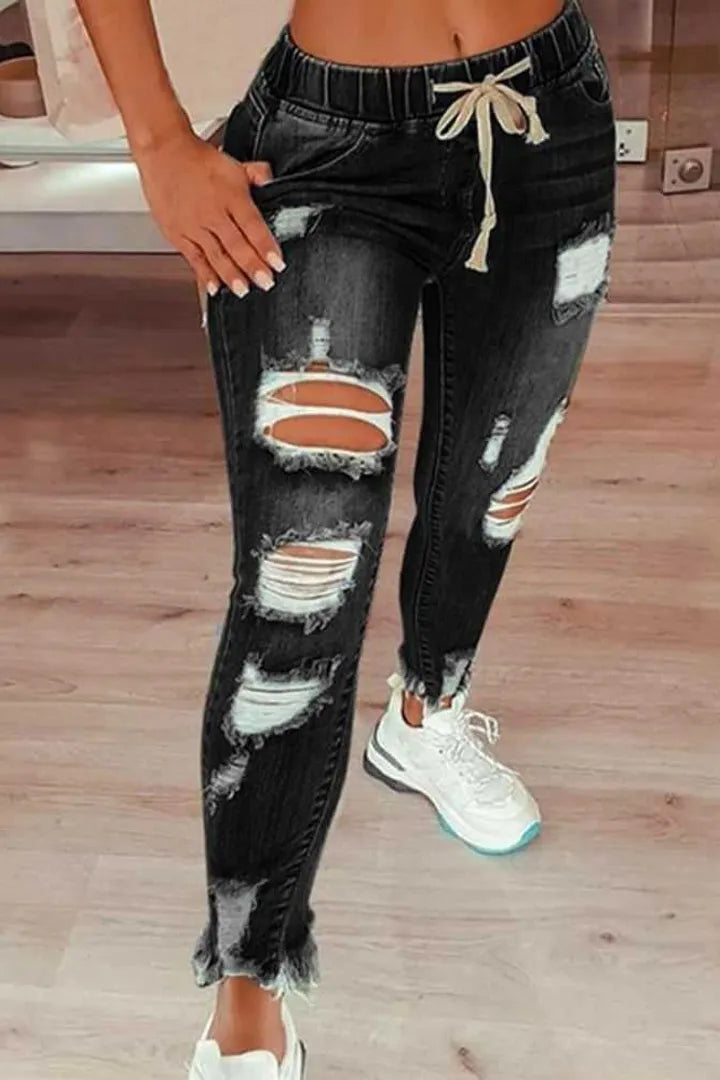 🔥Women's Skinny Stretch Ripped Jeans