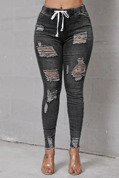 🔥Women's Skinny Stretch Ripped Jeans