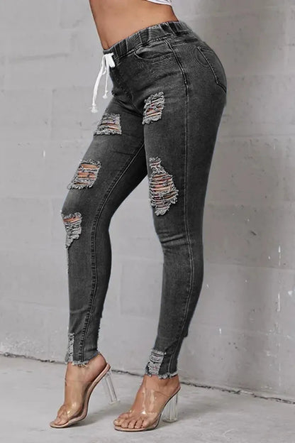 🔥Women's Skinny Stretch Ripped Jeans