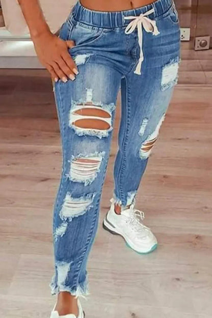 🔥Women's Skinny Stretch Ripped Jeans