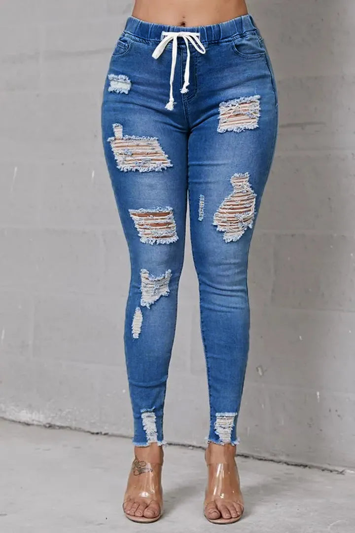 🔥Women's Skinny Stretch Ripped Jeans