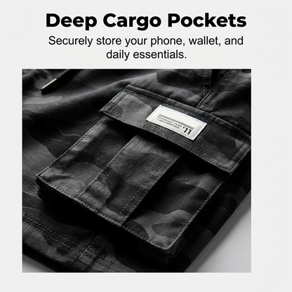 Men's Tactical Cargo Shorts – Multi-Pocket & Relaxed Fit – Camo Streetwear 💪