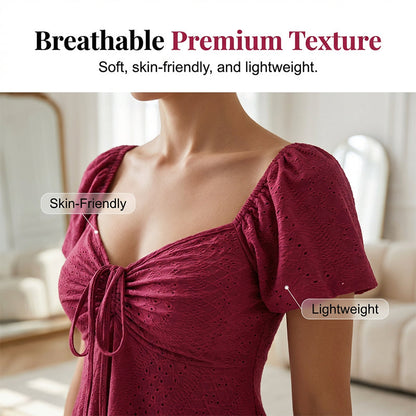 Women's Puff Sleeve Drawstring Ruched Peplum Top