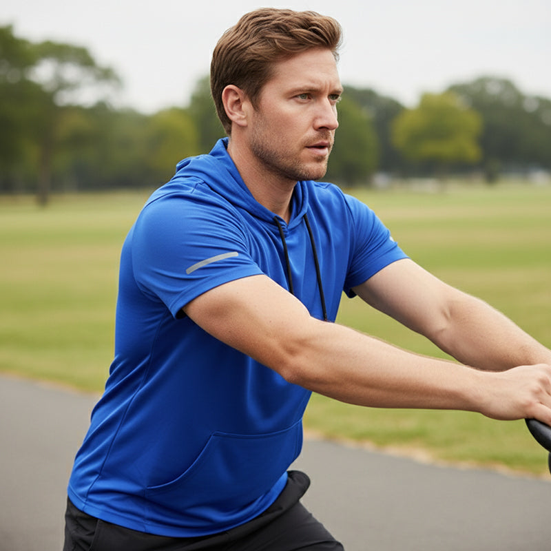 Men's All-Day Quick-Dry Hooded T-Shirt - Breathable, Stylish & Multi-Pocket