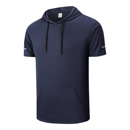 Men's All-Day Quick-Dry Hooded T-Shirt - Breathable, Stylish & Multi-Pocket