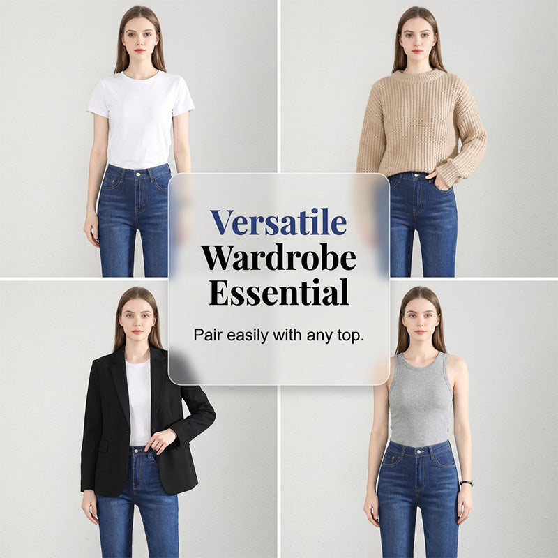 Women's High-Waist Straight Jeans
