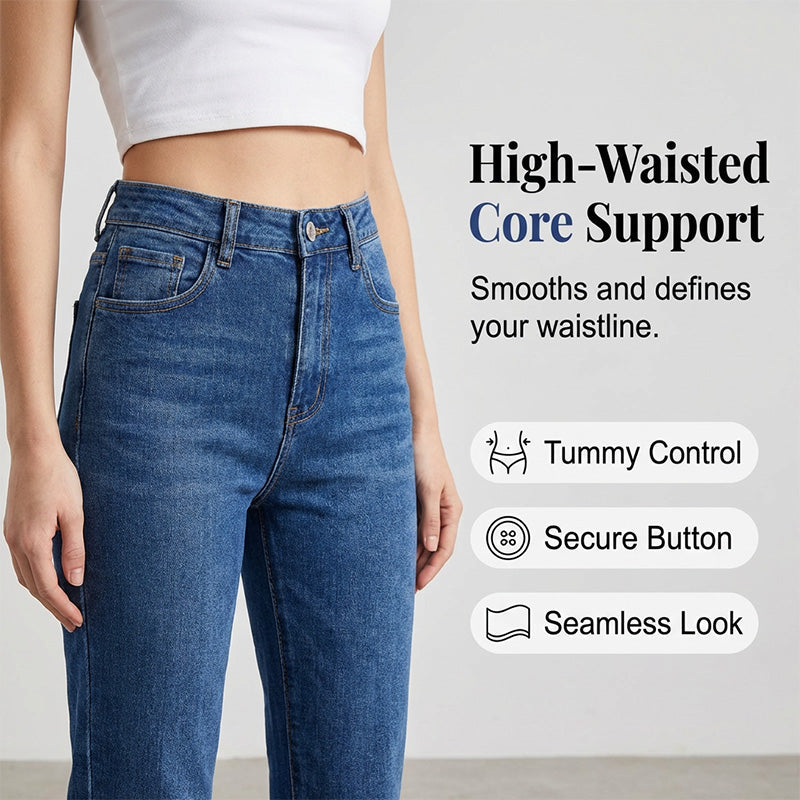 Women's High-Waist Straight Jeans