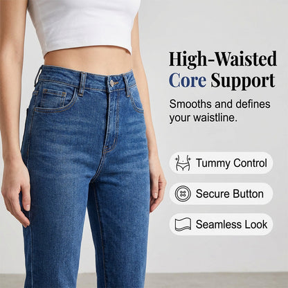 Women's High-Waist Straight Jeans