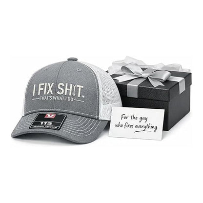 Mesh Back Trucker Cap with "I Fix Shit" Embroidery – Breathable Outdoor Sun Hat🧢☀️