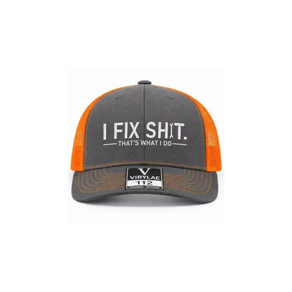 Mesh Back Trucker Cap with "I Fix Shit" Embroidery – Breathable Outdoor Sun Hat🧢☀️