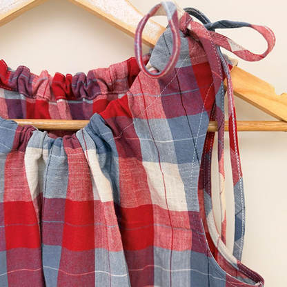 Women's Plaid Tie-Shoulder Sleeveless Top