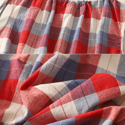 Women's Plaid Tie-Shoulder Sleeveless Top