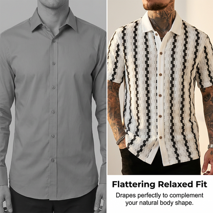 ✨Men's Short Sleeve Retro Geometric Knit Shirt