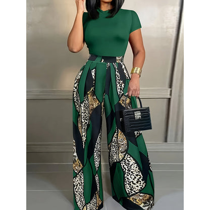 Women's Top & Wide-Leg Pants 2-Piece Set