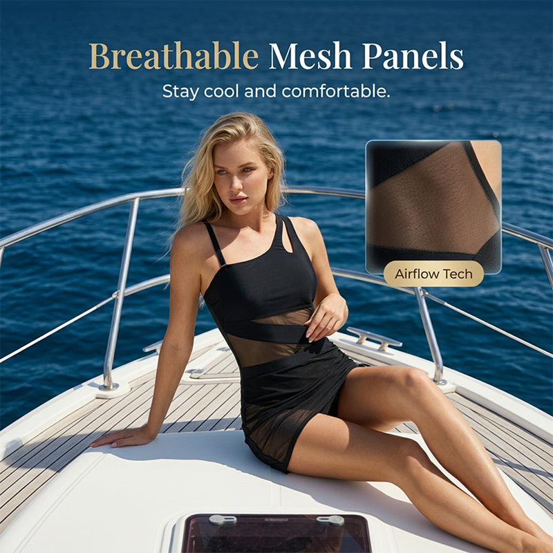 Women's Sexy Mesh Patchwork One Piece Swimsuit