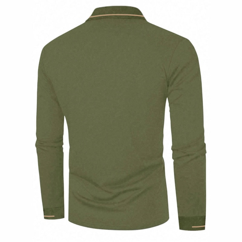 Men's Long Sleeve Contrast Collar Top