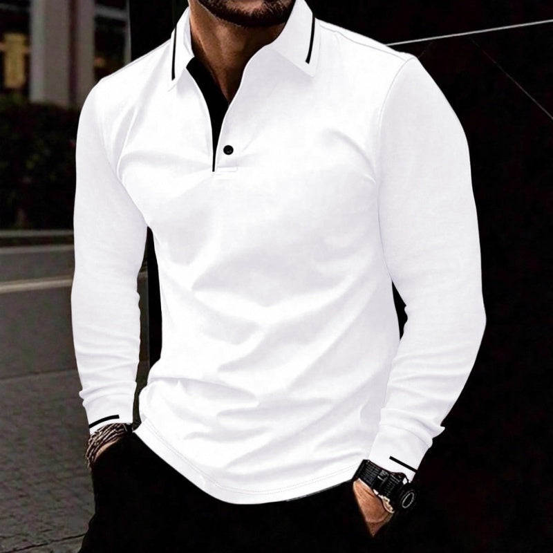 Men's Long Sleeve Contrast Collar Top