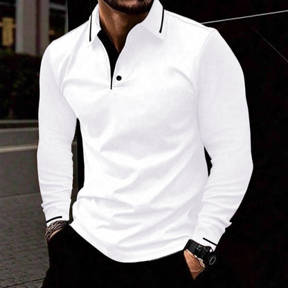Men's Long Sleeve Contrast Collar Top