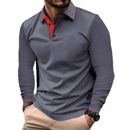 Men's Long Sleeve Contrast Collar Top