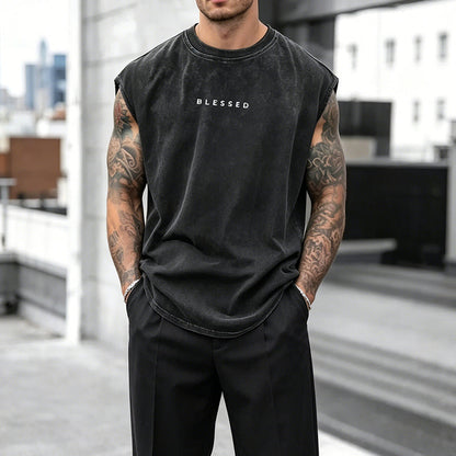 🏋️ 50% OFF NOW! 💪 Vintage Wash Loose Fit Gym Muscle Tee – Breathable & Stylish ✨