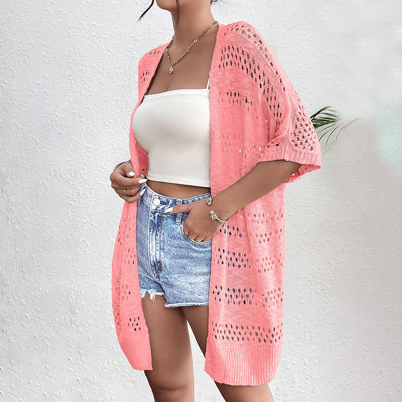 🧶 LIMITED-TIME 50% OFF! ✨ Women's Hollow-Out Knit Cardigan – Lightweight, Breathable, Boho-Chic 🌸