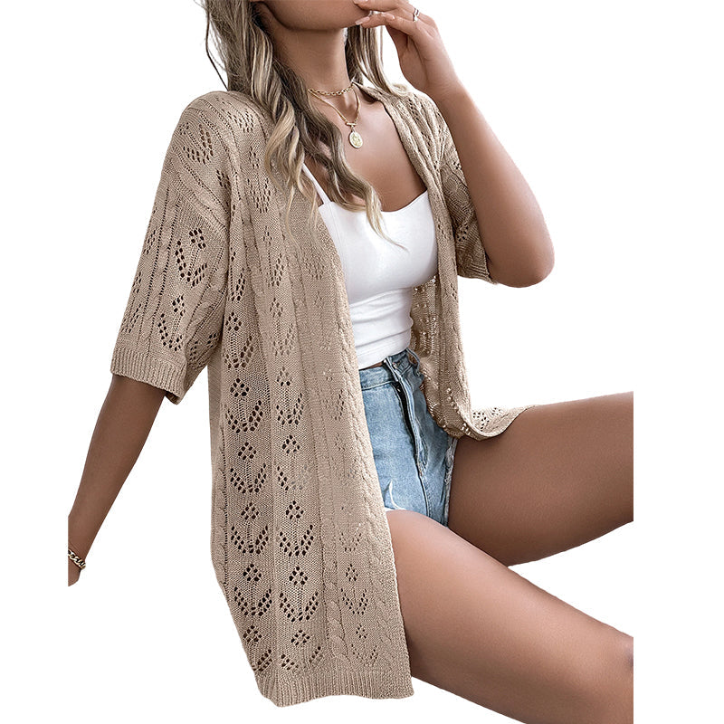 🧶 LIMITED-TIME 50% OFF! ✨ Women's Hollow-Out Knit Cardigan – Lightweight, Breathable, Boho-Chic 🌸