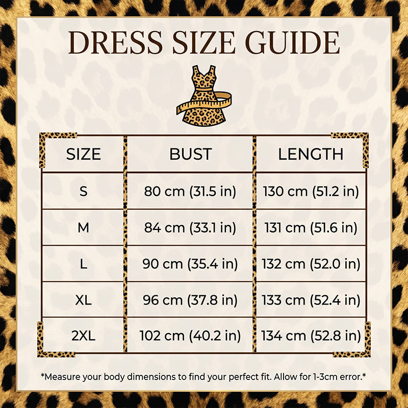 Women's Leopard Print Dress – Spaghetti Strap, V-Neck, Flowy A-Line