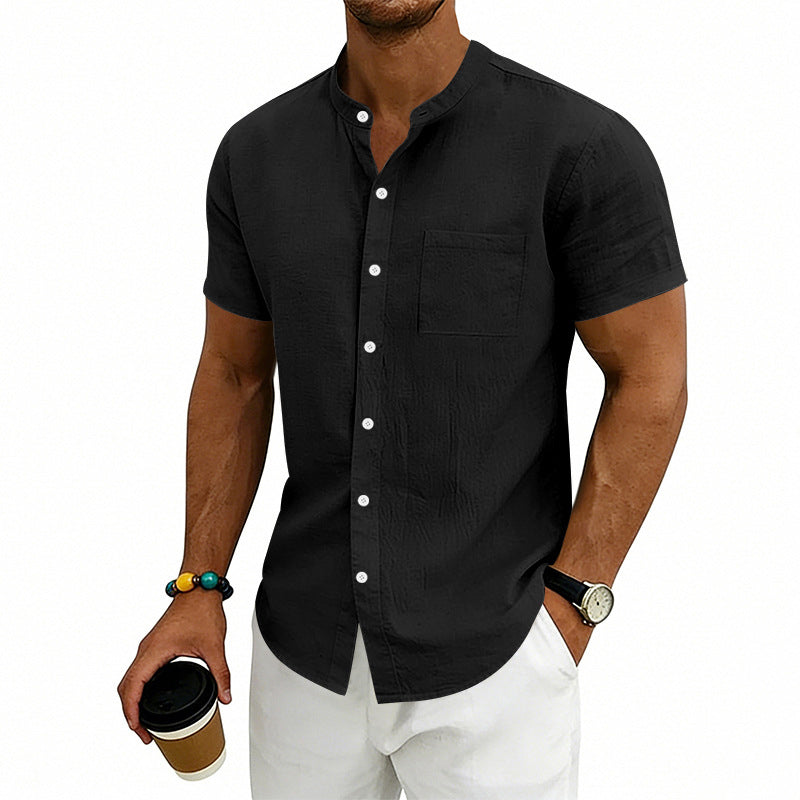 👔 LIMITED-TIME 50% OFF! ✨ Men's Loose Fit Short Sleeve Shirt – Breathable, Casual, Solid Color 🍃