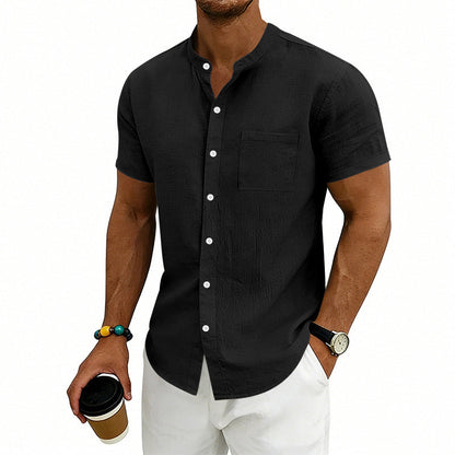 👔 LIMITED-TIME 50% OFF! ✨ Men's Loose Fit Short Sleeve Shirt – Breathable, Casual, Solid Color 🍃